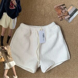 Cozy Sherpa Fleece Shorts Soft Teddy Winter Korean Style